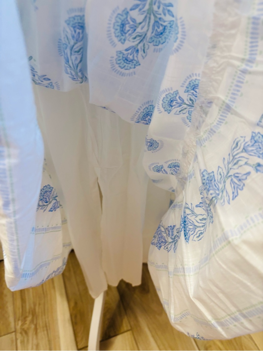 NWT Haute Hippie Light Blue and White Ikat print cotton sundress-4 - Picture 8 of 11